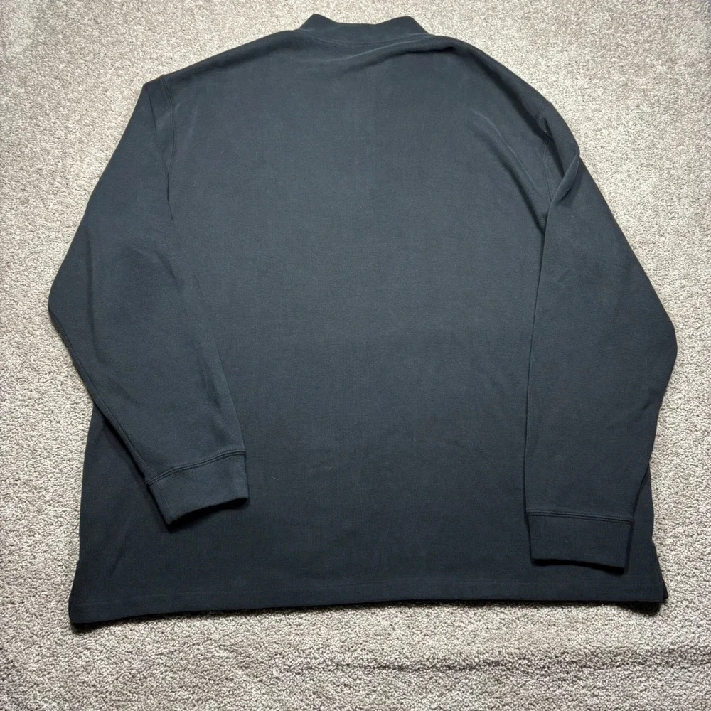 Polo Ralph Lauren Mens 3XLT Black Cotton Quarter Zip Pullover Mock Neck Sweater